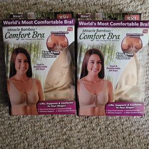 2 New Miracle Bamboo Comfort Bras